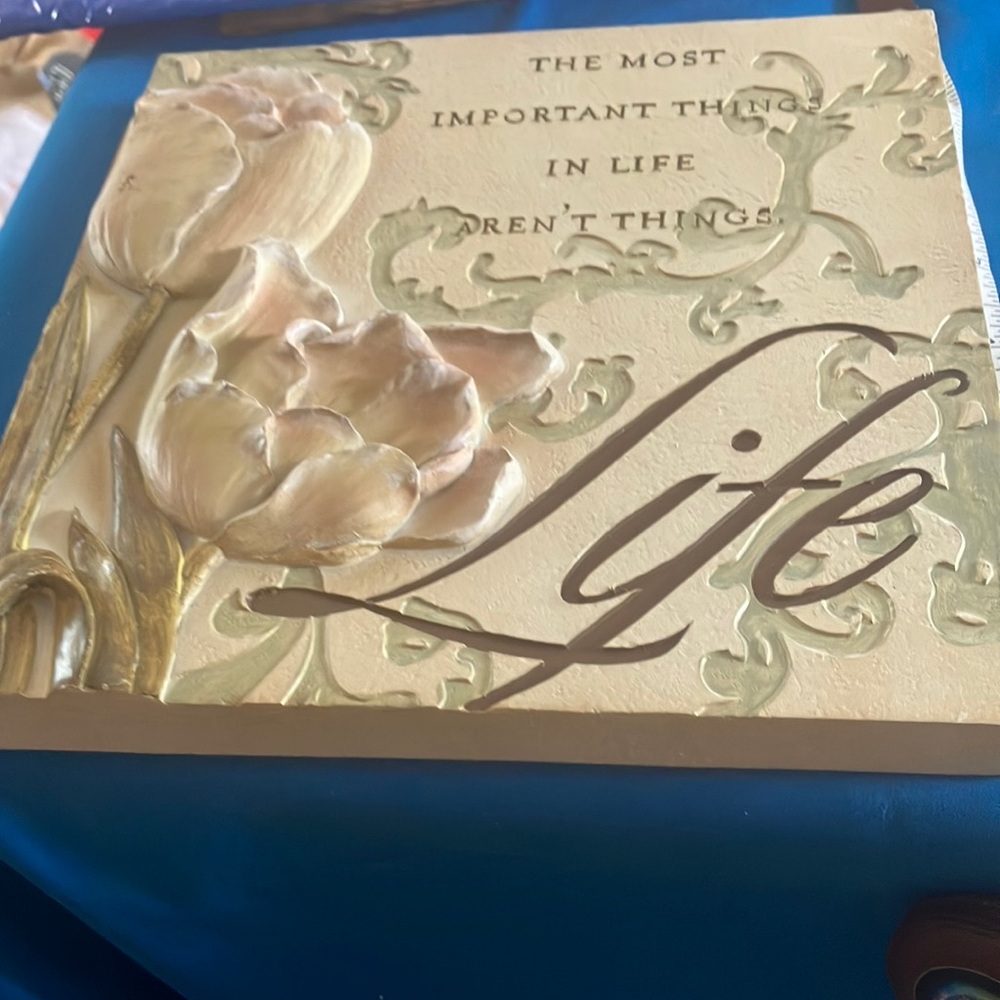 Elegant Floral Life Plaque